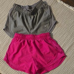 Nike Women's Athletic Shorts in Gray and Pink